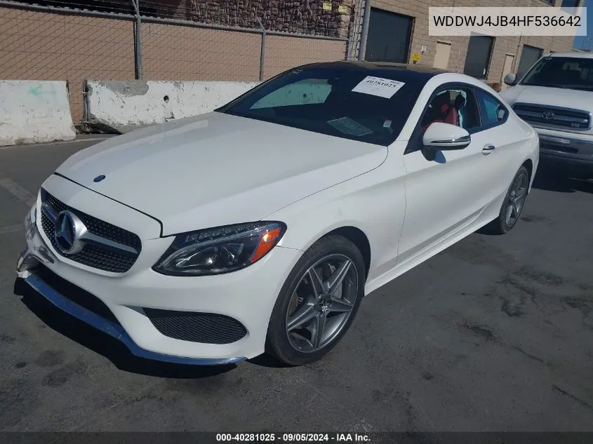 2017 Mercedes-Benz C 300 VIN: WDDWJ4JB4HF536642 Lot: 40281025