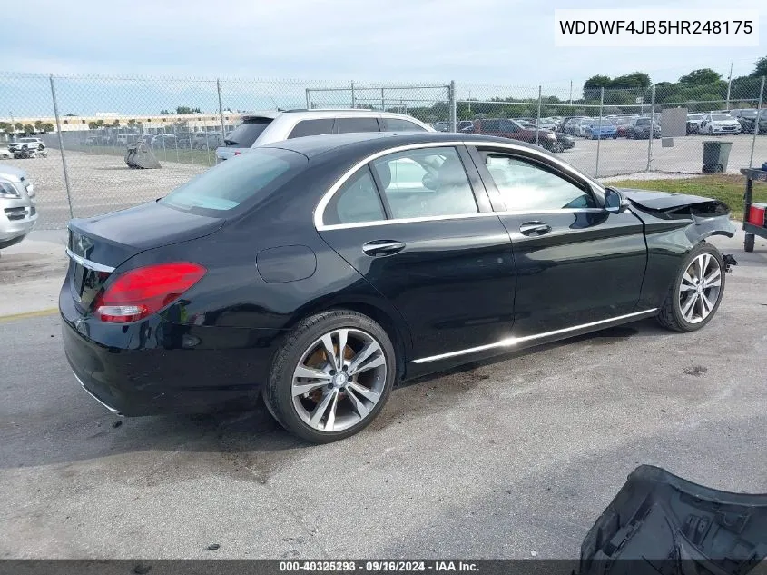 2017 Mercedes-Benz C 300 Luxury/Sport VIN: WDDWF4JB5HR248175 Lot: 40325293