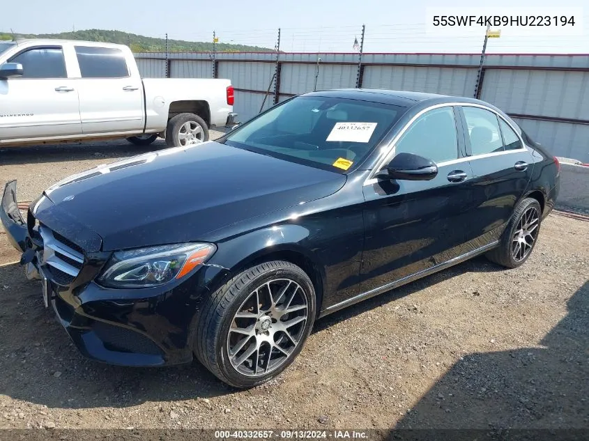 2017 Mercedes-Benz C 300 4Matic VIN: 55SWF4KB9HU223194 Lot: 40332657