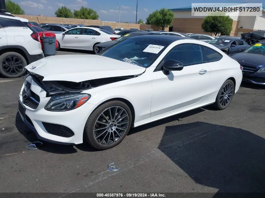 2017 Mercedes-Benz C 300 VIN: WDDWJ4JB0HF517280 Lot: 40387976