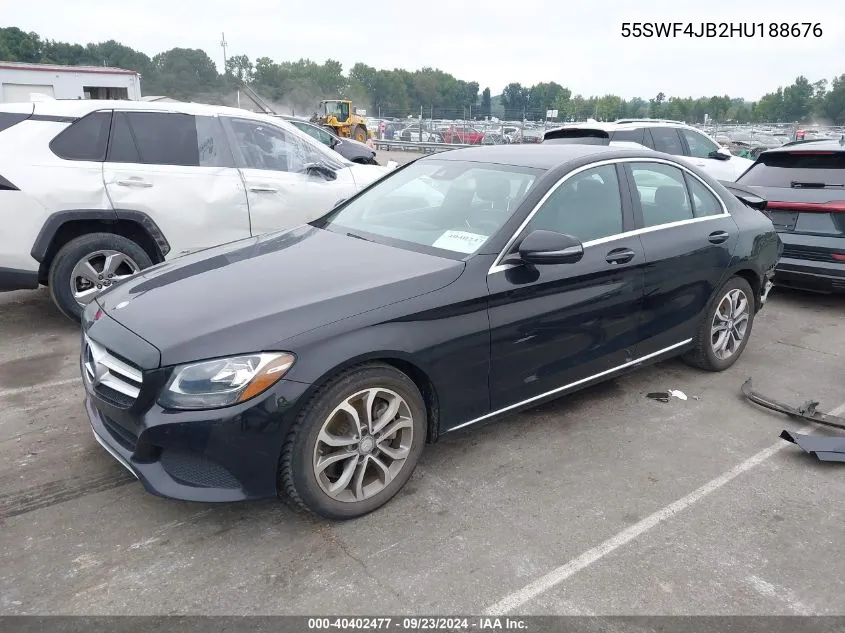 2017 Mercedes-Benz C 300 Luxury/Sport VIN: 55SWF4JB2HU188676 Lot: 40402477