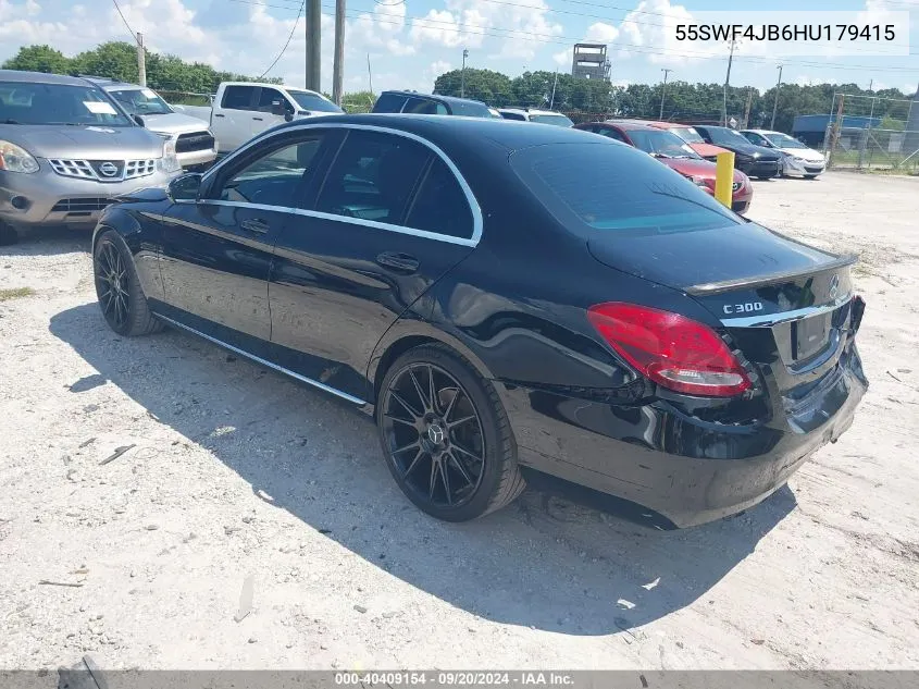 2017 Mercedes-Benz C 300 Luxury/Sport VIN: 55SWF4JB6HU179415 Lot: 40409154