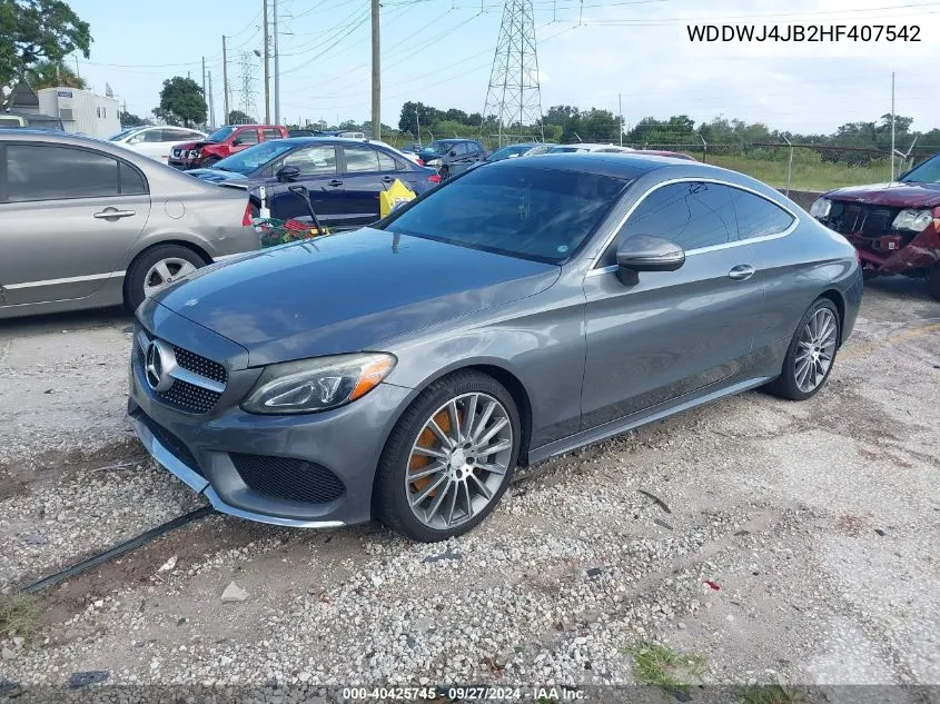 2017 Mercedes-Benz C 300 VIN: WDDWJ4JB2HF407542 Lot: 40425745