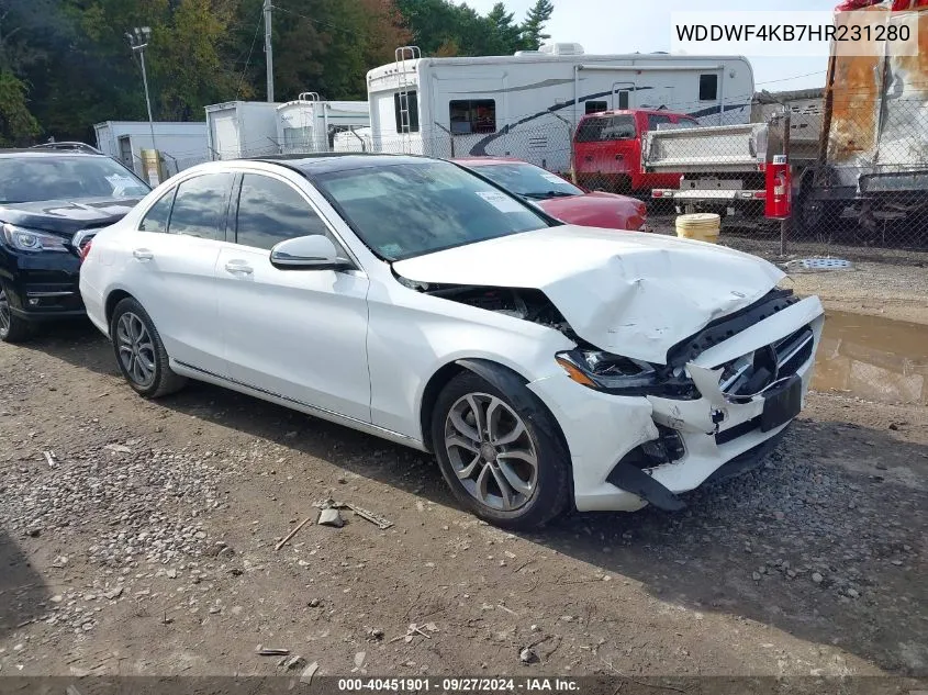 2017 Mercedes-Benz C 300 4Matic/Luxury 4Matic/Sport 4Matic VIN: WDDWF4KB7HR231280 Lot: 40451901