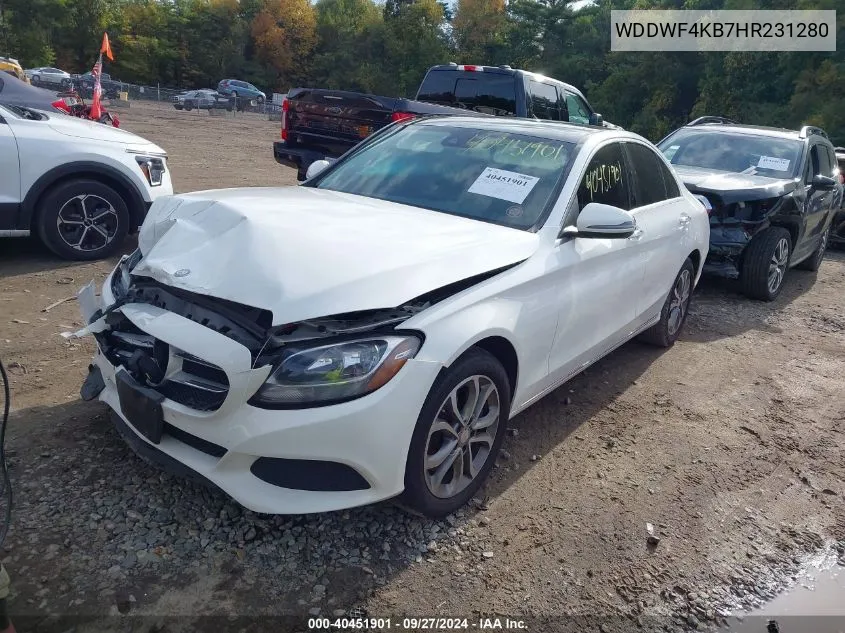 2017 Mercedes-Benz C 300 4Matic/Luxury 4Matic/Sport 4Matic VIN: WDDWF4KB7HR231280 Lot: 40451901