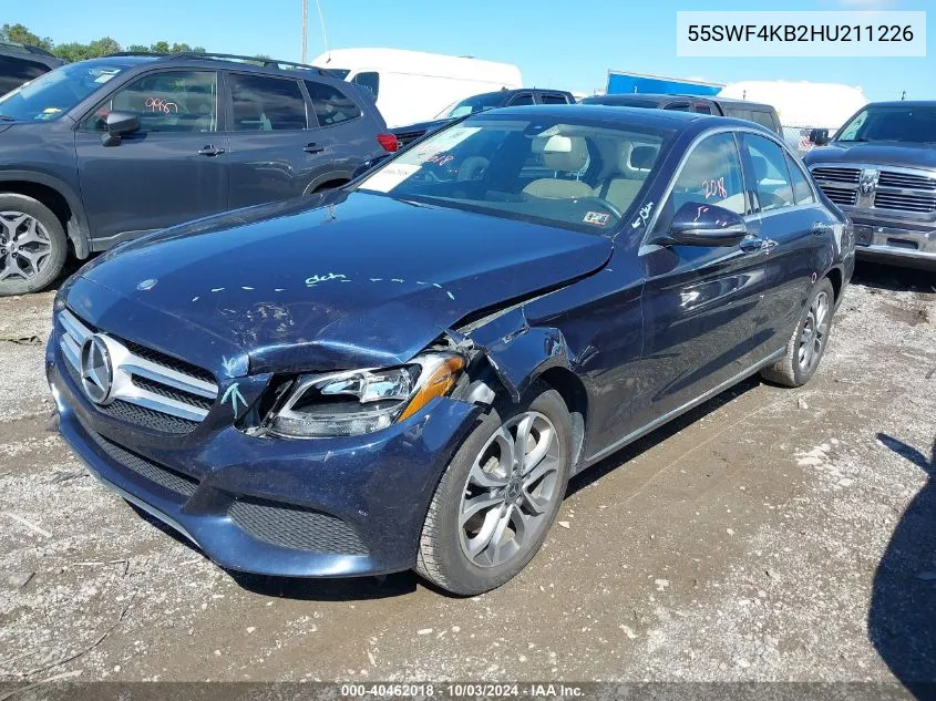 2017 Mercedes-Benz C 300 4Matic/Luxury 4Matic/Sport 4Matic VIN: 55SWF4KB2HU211226 Lot: 40462018