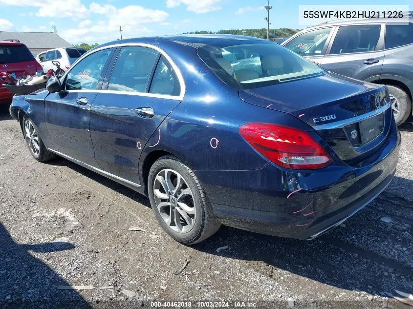 2017 Mercedes-Benz C 300 4Matic/Luxury 4Matic/Sport 4Matic VIN: 55SWF4KB2HU211226 Lot: 40462018