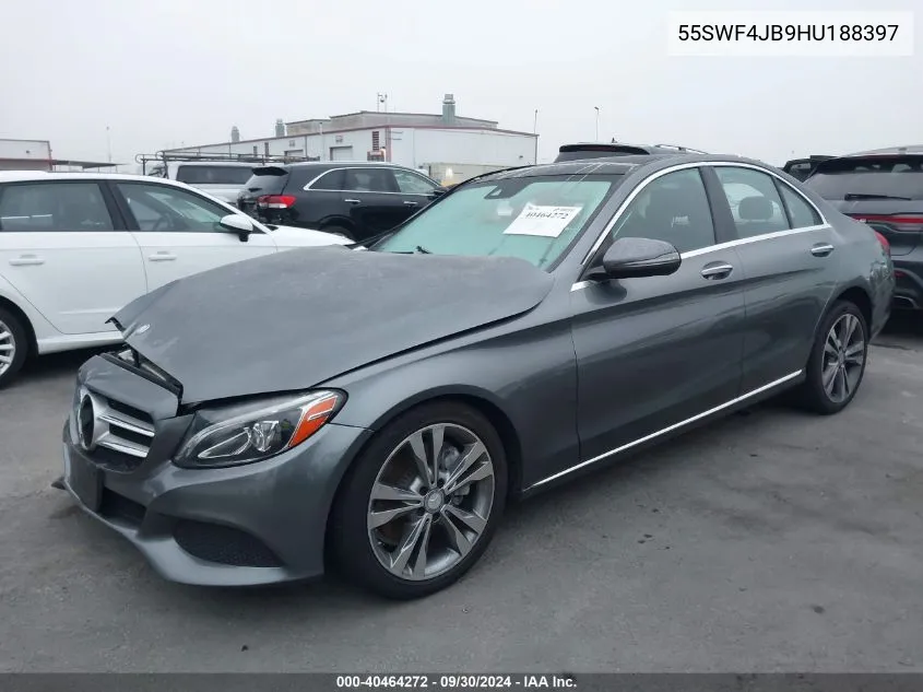 2017 Mercedes-Benz C 300 Luxury/Sport VIN: 55SWF4JB9HU188397 Lot: 40464272