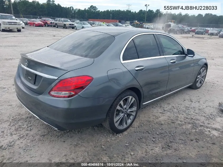 2017 Mercedes-Benz C 300 Luxury/Sport VIN: 55SWF4JB8HU228033 Lot: 40486516