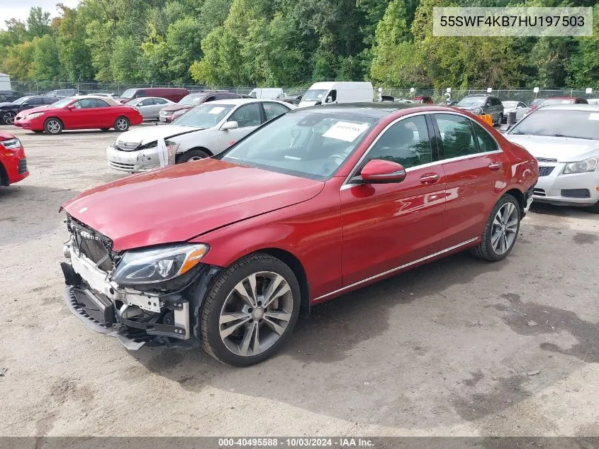 2017 Mercedes-Benz C 300 4Matic/Luxury 4Matic/Sport 4Matic VIN: 55SWF4KB7HU197503 Lot: 40495588