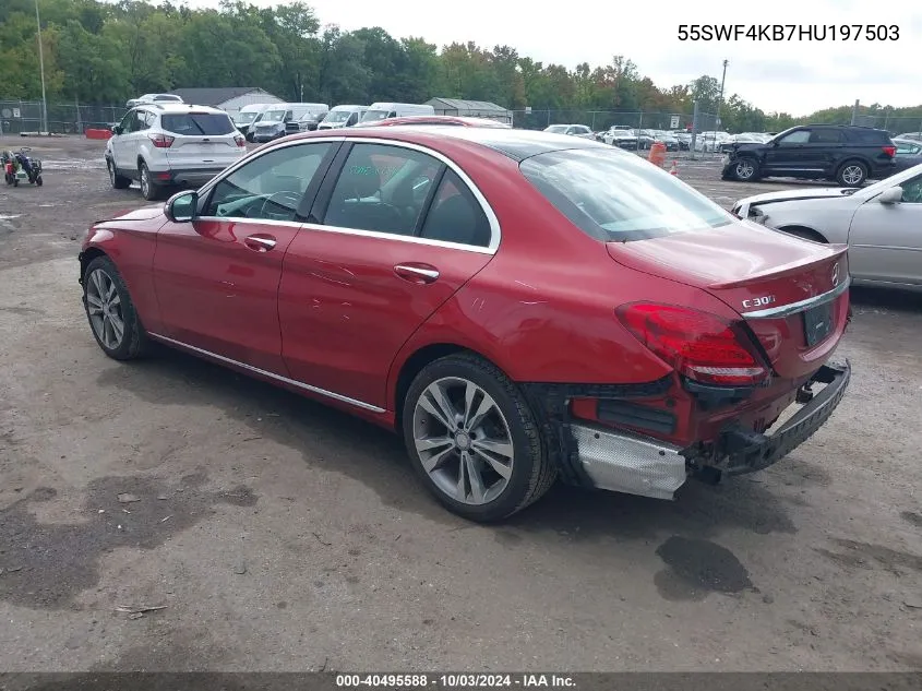 2017 Mercedes-Benz C 300 4Matic/Luxury 4Matic/Sport 4Matic VIN: 55SWF4KB7HU197503 Lot: 40495588