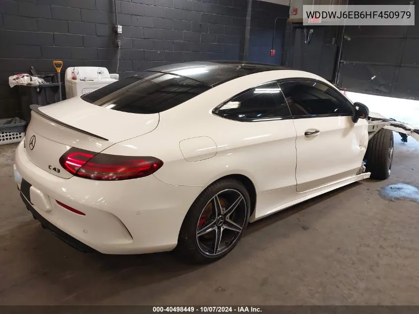 2017 Mercedes-Benz Amg C 43 4Matic VIN: WDDWJ6EB6HF450979 Lot: 40498449