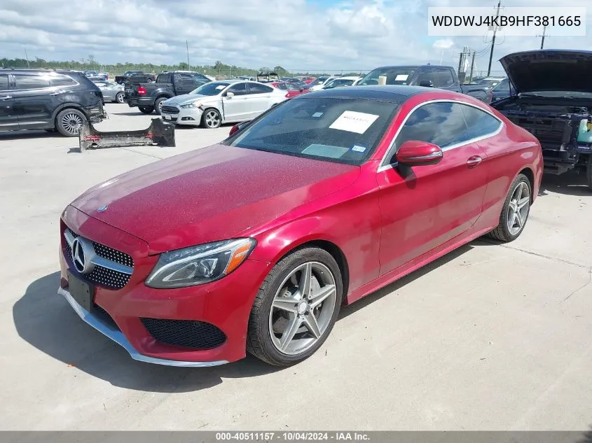 2017 Mercedes-Benz C 300 4Matic VIN: WDDWJ4KB9HF381665 Lot: 40511157