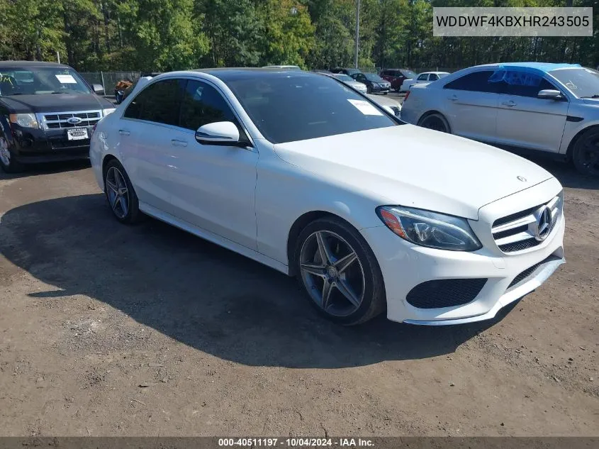 2017 Mercedes-Benz C 300 4Matic/Luxury 4Matic/Sport 4Matic VIN: WDDWF4KBXHR243505 Lot: 40511197