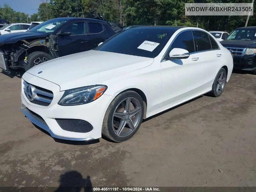 2017 Mercedes-Benz C 300 4Matic/Luxury 4Matic/Sport 4Matic VIN: WDDWF4KBXHR243505 Lot: 40511197