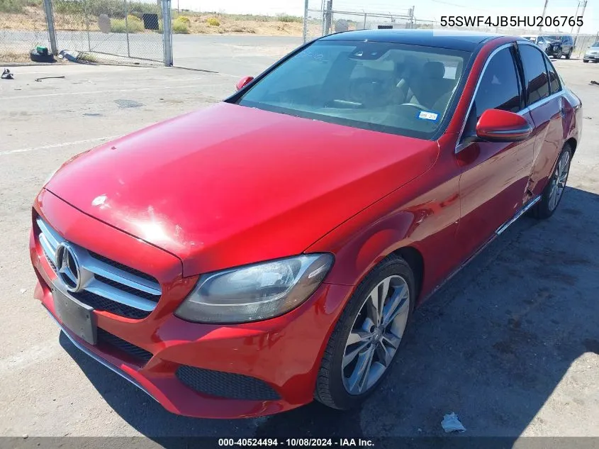 2017 Mercedes-Benz C 300 300 VIN: 55SWF4JB5HU206765 Lot: 40524494