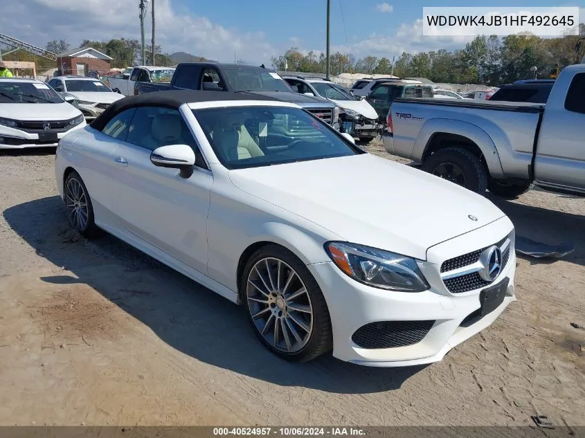 2017 Mercedes-Benz C 300 VIN: WDDWK4JB1HF492645 Lot: 40524957