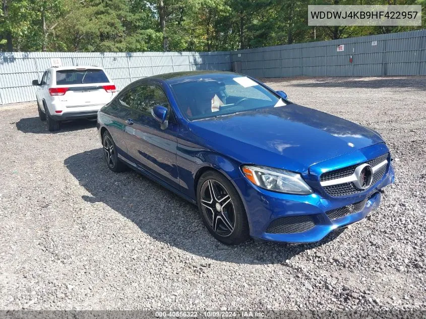 2017 Mercedes-Benz C 300 4Matic VIN: WDDWJ4KB9HF422957 Lot: 40556322