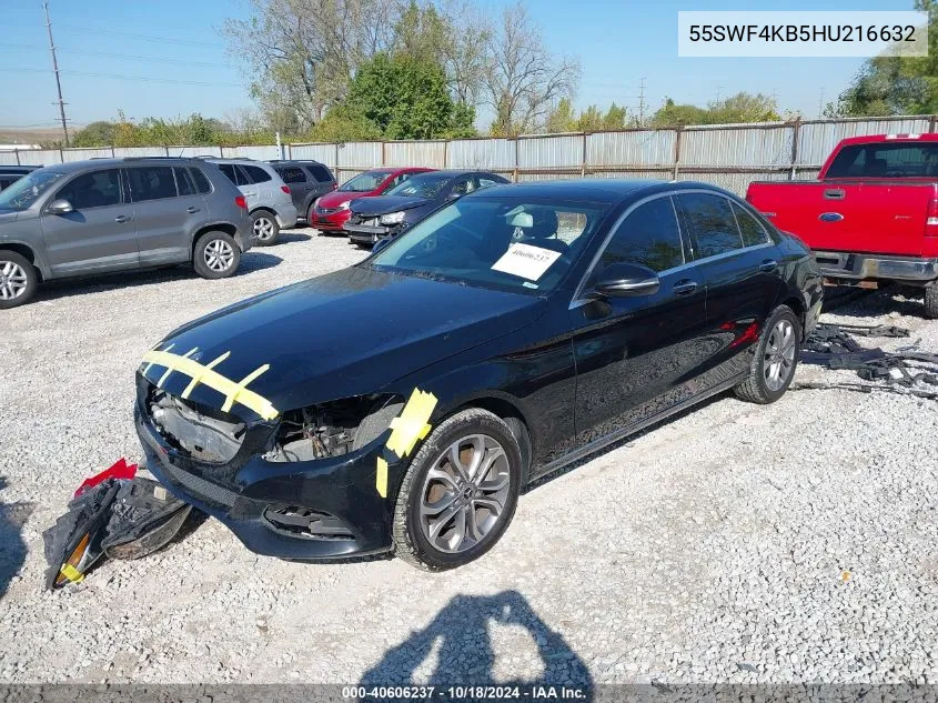 2017 Mercedes-Benz C 300 4Matic/Luxury 4Matic/Sport 4Matic VIN: 55SWF4KB5HU216632 Lot: 40606237