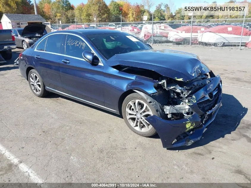 2017 Mercedes-Benz C 300 4Matic/Luxury 4Matic/Sport 4Matic VIN: 55SWF4KB5HU198357 Lot: 40642991