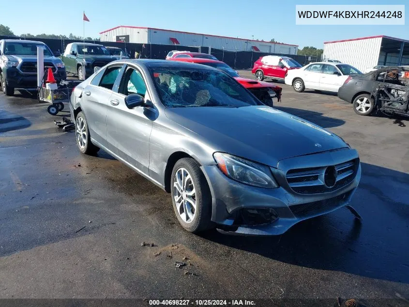 2017 Mercedes-Benz C 300 4Matic/Luxury 4Matic/Sport 4Matic VIN: WDDWF4KBXHR244248 Lot: 40698227