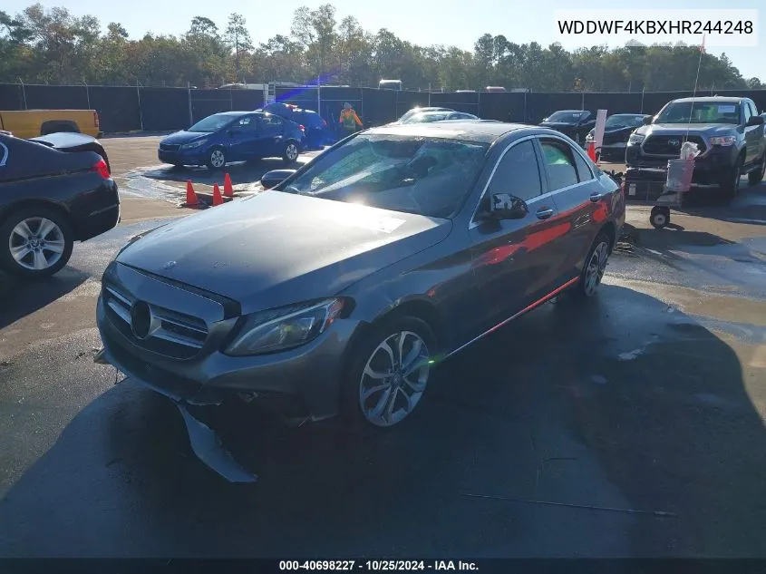 2017 Mercedes-Benz C 300 4Matic/Luxury 4Matic/Sport 4Matic VIN: WDDWF4KBXHR244248 Lot: 40698227