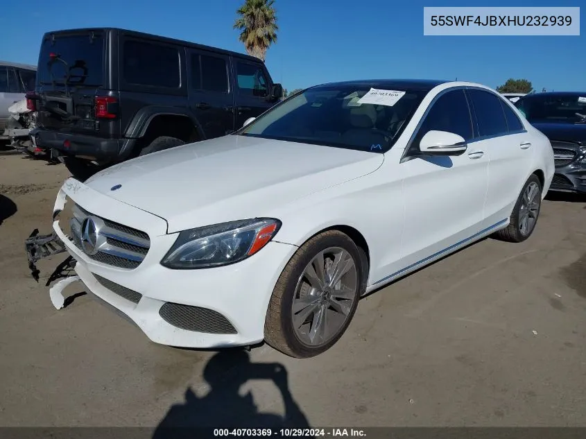 2017 Mercedes-Benz C 300 Luxury/Sport VIN: 55SWF4JBXHU232939 Lot: 40703369