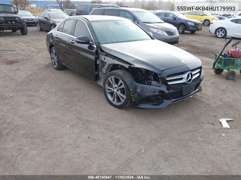 2017 Mercedes-Benz C 300 4Matic/Luxury 4Matic/Sport 4Matic VIN: 55SWF4KB4HU179993 Lot: 40750947