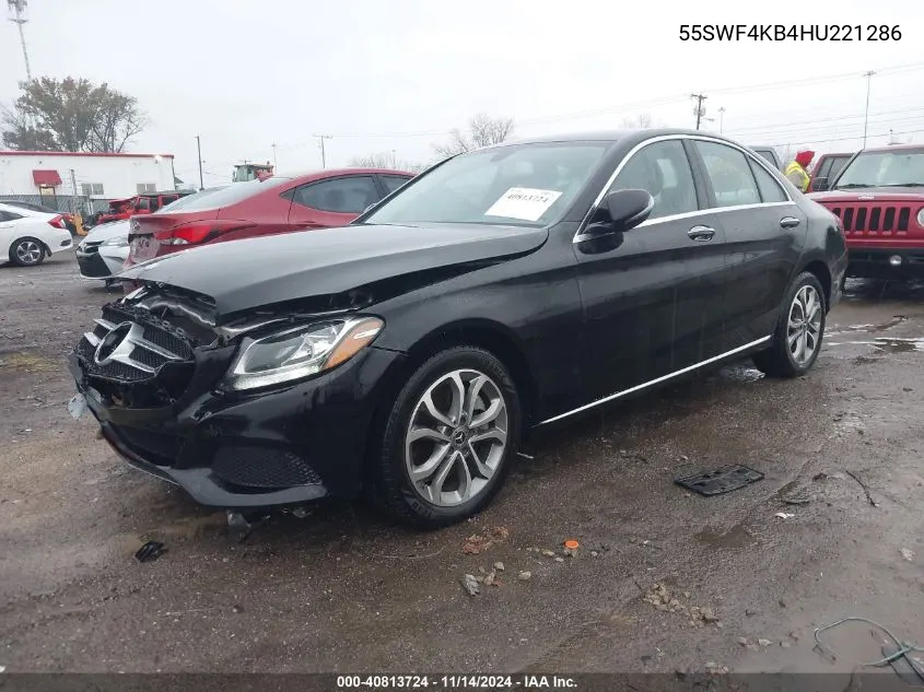 2017 Mercedes-Benz C 300 4Matic/Luxury 4Matic/Sport 4Matic VIN: 55SWF4KB4HU221286 Lot: 40813724