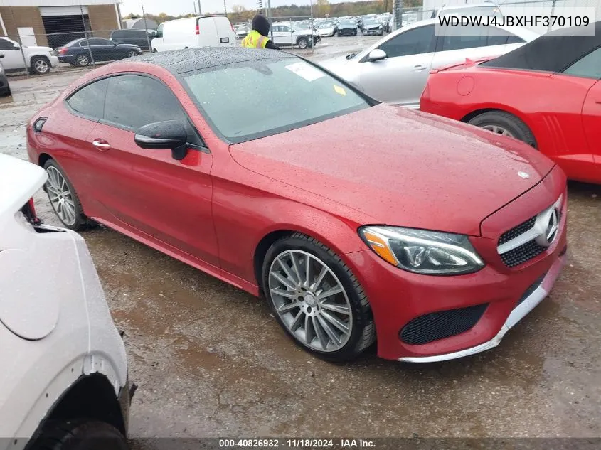 2017 Mercedes-Benz C 300 VIN: WDDWJ4JBXHF370109 Lot: 40826932