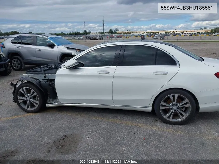 2017 Mercedes-Benz C 300 Luxury/Sport VIN: 55SWF4JB3HU185561 Lot: 40839484