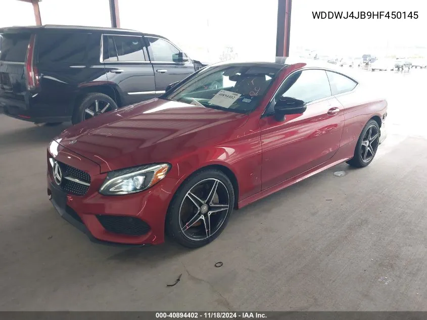 2017 Mercedes-Benz C 300 VIN: WDDWJ4JB9HF450145 Lot: 40894402