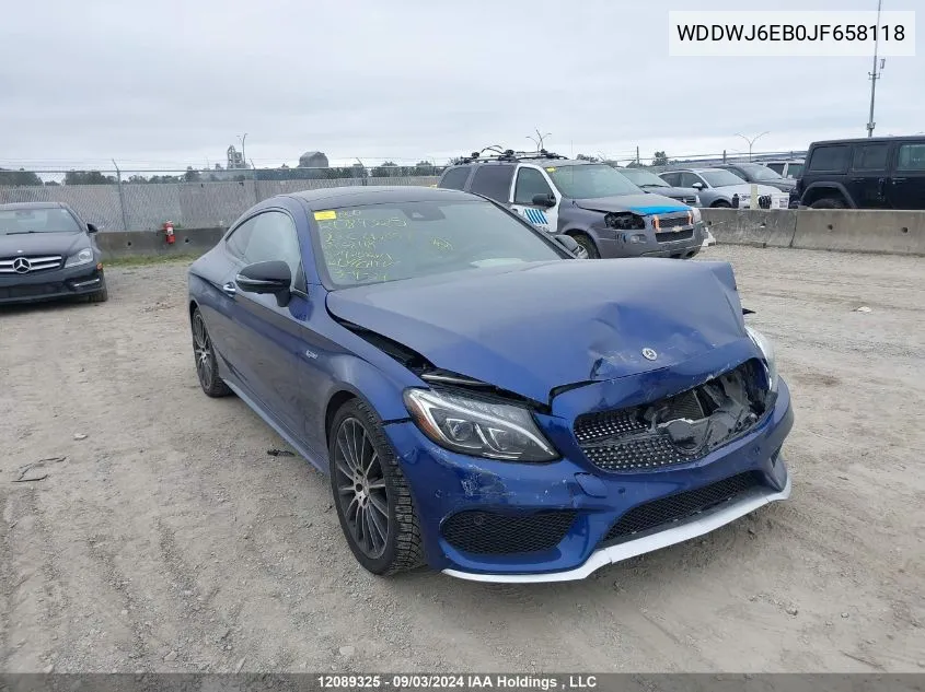 2018 Mercedes-Benz C-Class VIN: WDDWJ6EB0JF658118 Lot: 12089325