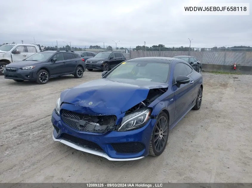 2018 Mercedes-Benz C-Class VIN: WDDWJ6EB0JF658118 Lot: 12089325