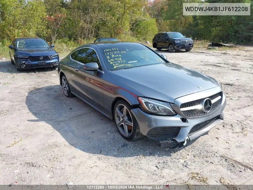 2018 Mercedes-Benz C 300 4Matic VIN: WDDWJ4KB1JF612208 Lot: 12112260