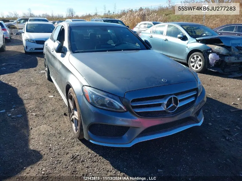 2018 Mercedes-Benz C-Class VIN: 55SWF4KB6JU277283 Lot: 12143973