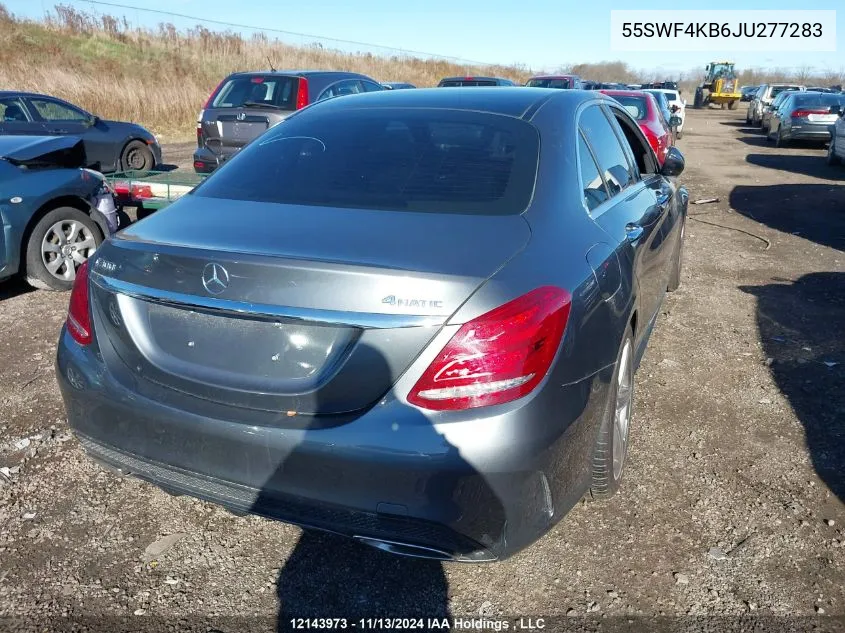 2018 Mercedes-Benz C-Class VIN: 55SWF4KB6JU277283 Lot: 12143973