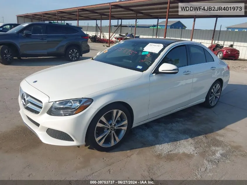 2018 Mercedes-Benz C 300 VIN: WDDWF4JB2JR401973 Lot: 39753737