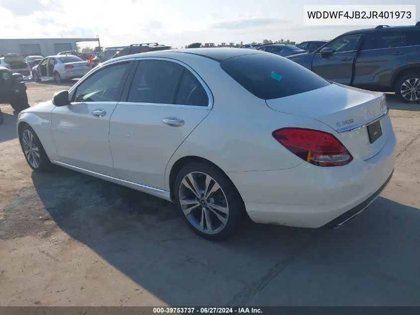 2018 Mercedes-Benz C 300 VIN: WDDWF4JB2JR401973 Lot: 39753737