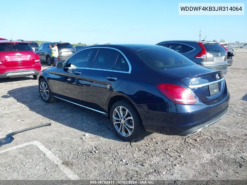 2018 Mercedes-Benz C 300 4Matic VIN: WDDWF4KB3JR314064 Lot: 39782411