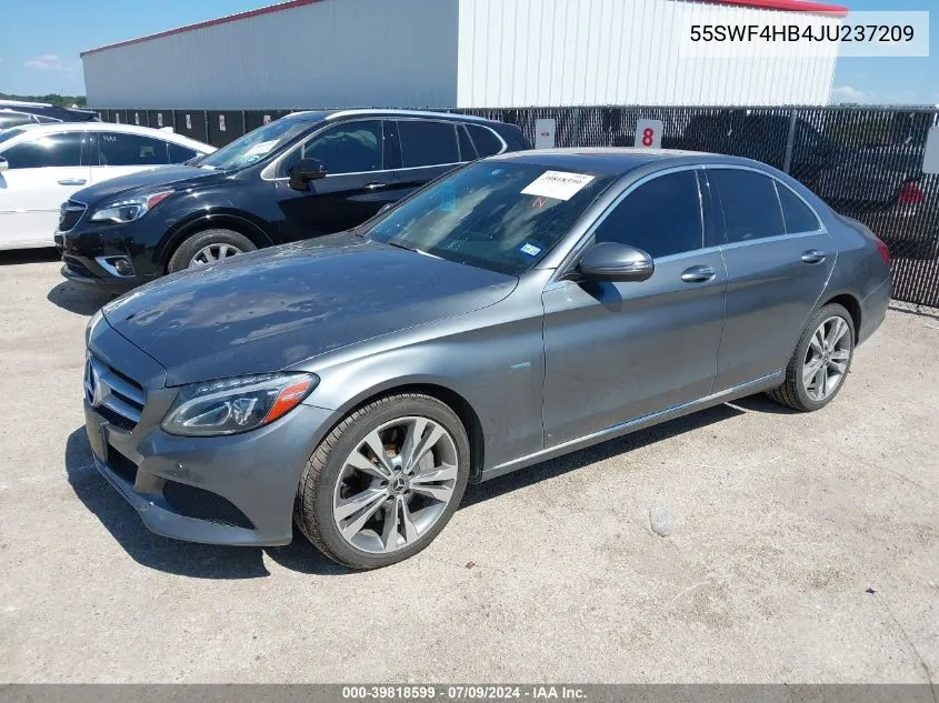 2018 Mercedes-Benz C 350E VIN: 55SWF4HB4JU237209 Lot: 39818599