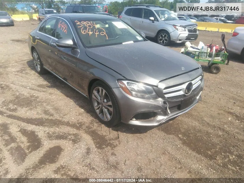 2018 Mercedes-Benz C 300 VIN: WDDWF4JB8JR317446 Lot: 39846442