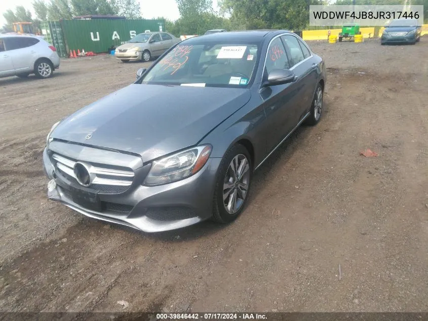 2018 Mercedes-Benz C 300 VIN: WDDWF4JB8JR317446 Lot: 39846442