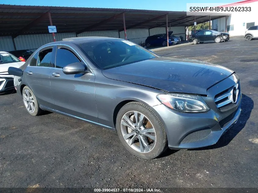 2018 Mercedes-Benz C 350E VIN: 55SWF4HB9JU262333 Lot: 39904537