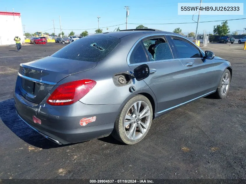 2018 Mercedes-Benz C 350E VIN: 55SWF4HB9JU262333 Lot: 39904537