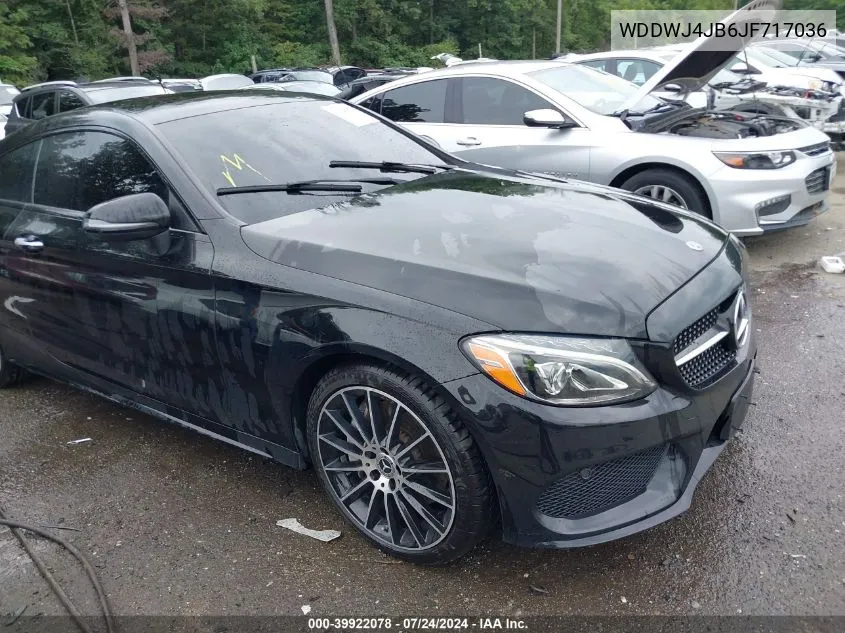 2018 Mercedes-Benz C 300 VIN: WDDWJ4JB6JF717036 Lot: 39922078