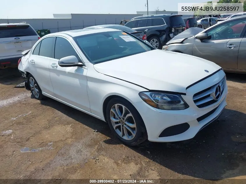 2018 Mercedes-Benz C 300 VIN: 55SWF4JB9JU258597 Lot: 39930402