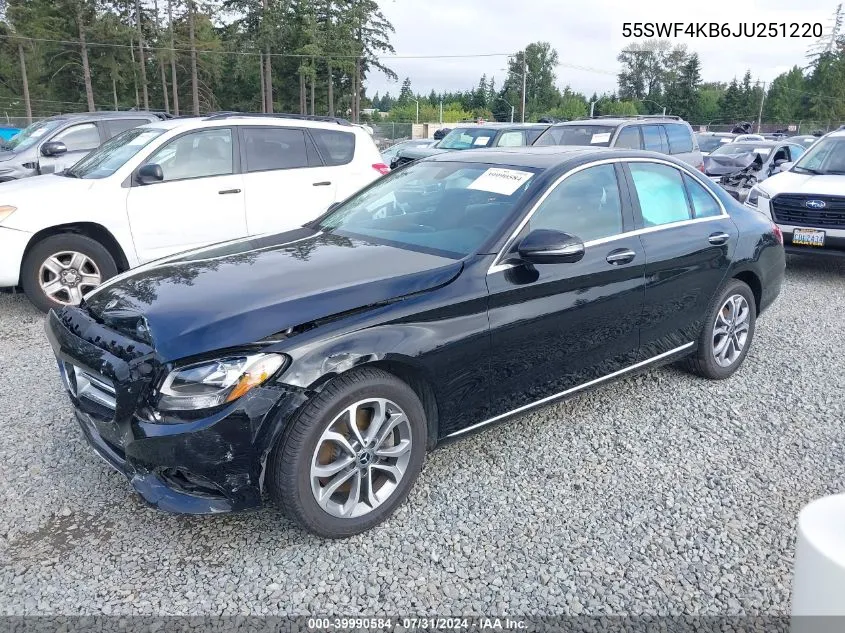 2018 Mercedes-Benz C 300 4Matic VIN: 55SWF4KB6JU251220 Lot: 39990584