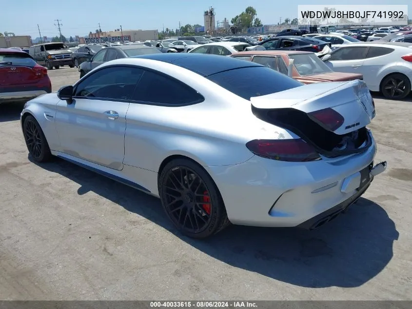 2018 Mercedes-Benz Amg C 63 S VIN: WDDWJ8HB0JF741992 Lot: 40033615