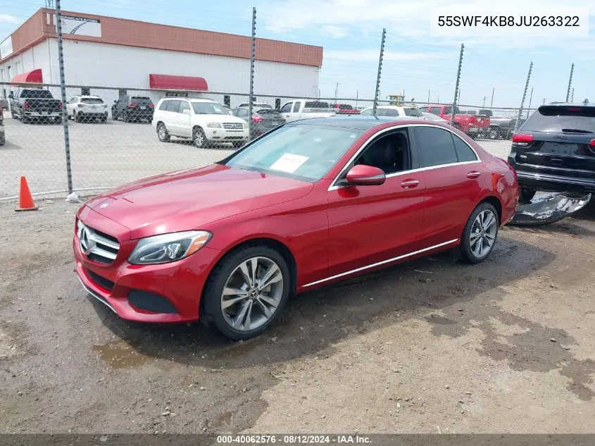 2018 Mercedes-Benz C 300 4Matic VIN: 55SWF4KB8JU263322 Lot: 40062576